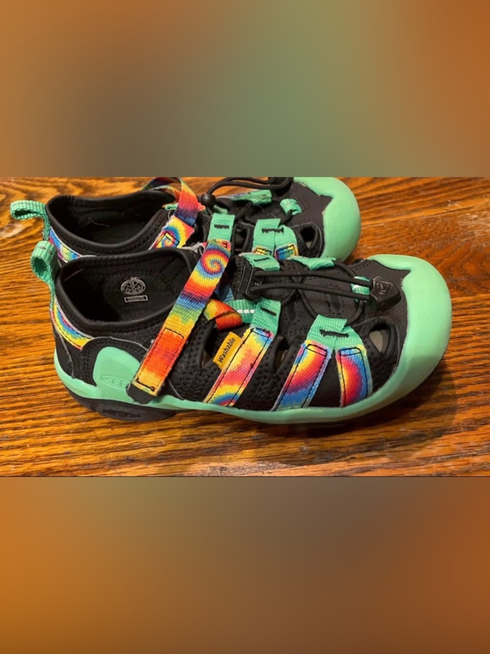 KEEN Rainbow Tie-Dye Sport Sandal, child sz 13